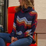 Blouse Women Long Sleeve Print Blouses Shirt Casual Turtleneck Knitted