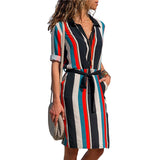 Chiffon Dress 2019 Summer Striped A-line Print Boho Beach Dresses