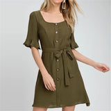 Women Summer Dress Casual Short Sleeve Elegant Bandage Bodycon