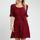 Women Summer Dress Casual Short Sleeve Elegant Bandage Bodycon