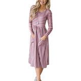 Dress Women Spring 2019 Striped Beach Summer Dresses Casual Long