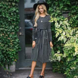 Dress Women Spring 2019 Striped Beach Summer Dresses Casual Long