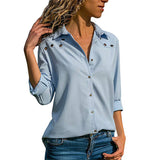 Women Tops Blouses 2019 Spring Elegant Long Sleeve Blouse Shirt Turn Down