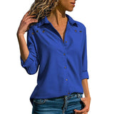 Women Tops Blouses 2019 Spring Elegant Long Sleeve Blouse Shirt Turn Down