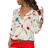 Womens Tops and Blouses 2019 Summer Floral Print Chiffon Blouse