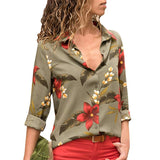 Womens Tops and Blouses 2019 Summer Floral Print Chiffon Blouse