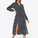 2019 Boho Summer Beach Dresses Women Polka Dot Long Chiffon Dress Sexy