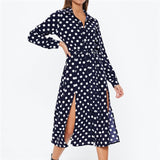 2019 Boho Summer Beach Dresses Women Polka Dot Long Chiffon Dress Sexy