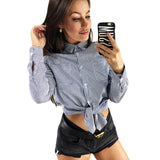 Womens Tops And Blouses Striped Long Sleeve Shirt Women